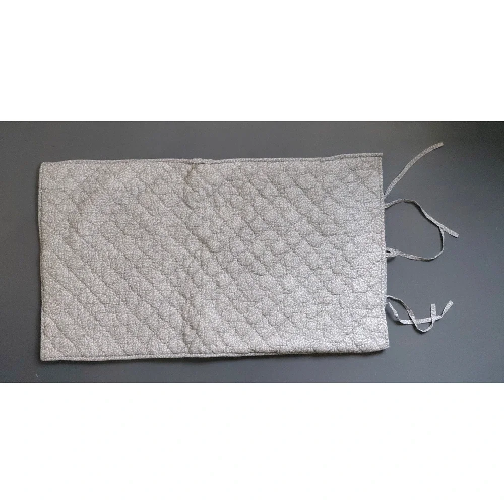 2 THE COMPANY STORE Quilted Pillow Shams Set Gray KING Size Tie Closure Cozy